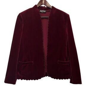 Act 3 | Vintage Burgundy Scalloped Blazer
